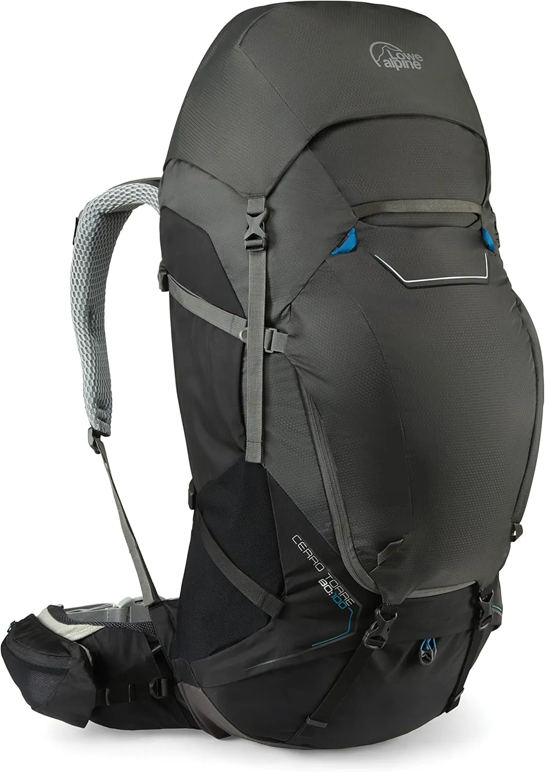 Lowe Alpine Cerro Torre Long-Distance & Remote Hiking Backpack, Black/Greyhound, NA