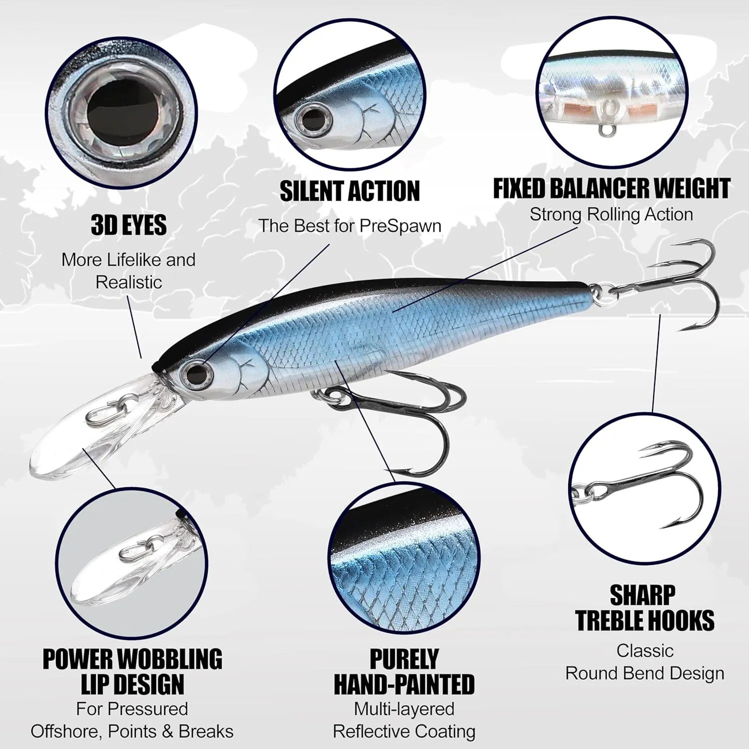 LUCKY CRAFT Pointer 78DD, Freshwater Lake Bass Fishing Lure, Jerkbait, Suspending, Tournament Winning, Deep Diver, Fishing Gear, Fishing Accessories, Fishing Tackle