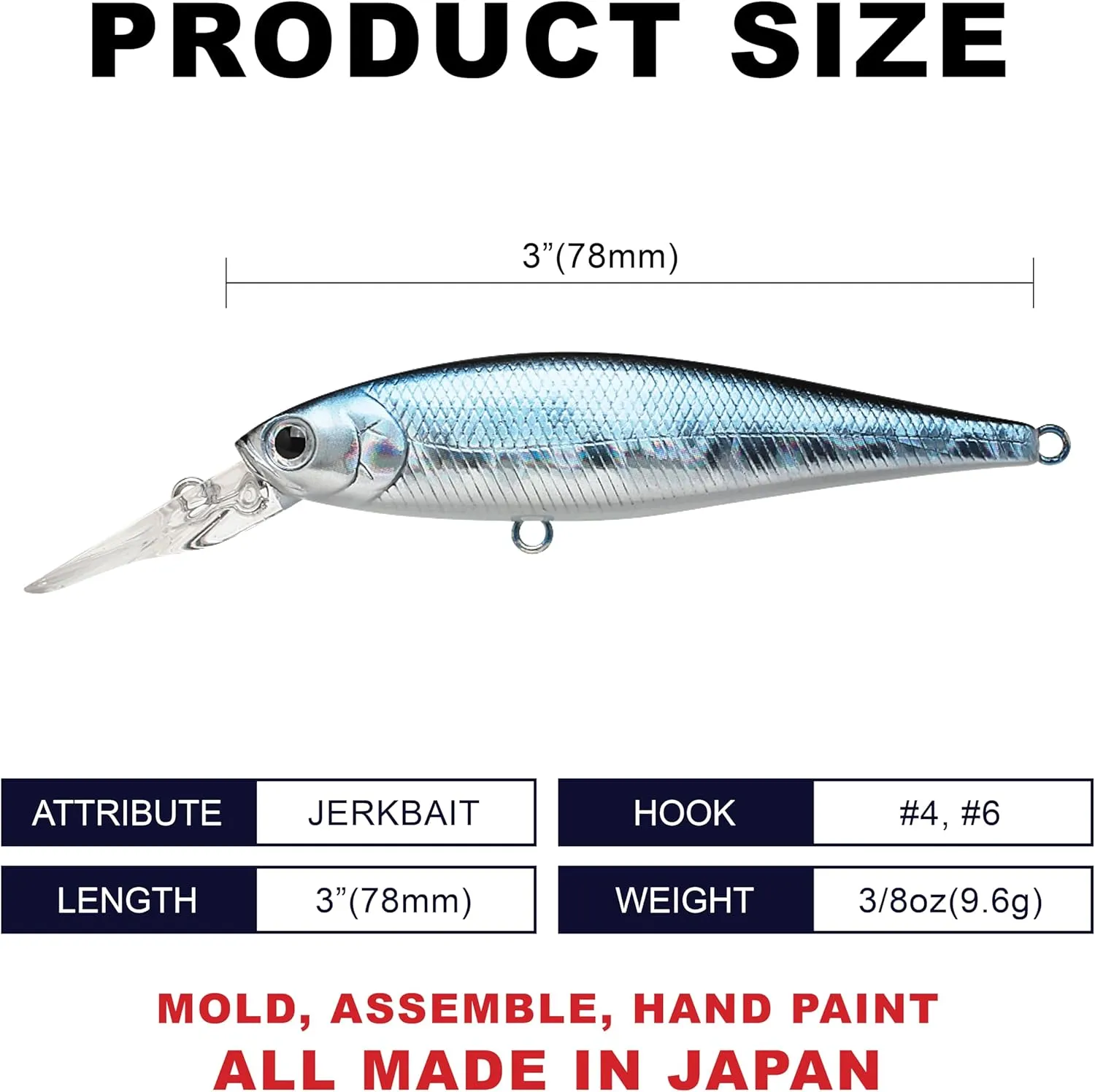 LUCKY CRAFT Pointer 78DD, Freshwater Lake Bass Fishing Lure, Jerkbait, Suspending, Tournament Winning, Deep Diver, Fishing Gear, Fishing Accessories, Fishing Tackle