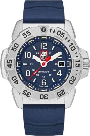 Luminox - Navy Seal Steel XS.3253 - Mens Watch 45mm - Military Dive Watch in Blue/Silver Date Function - 200m Water Resistant - Sapphire Glass - Mens Watches - Made in Switzerland