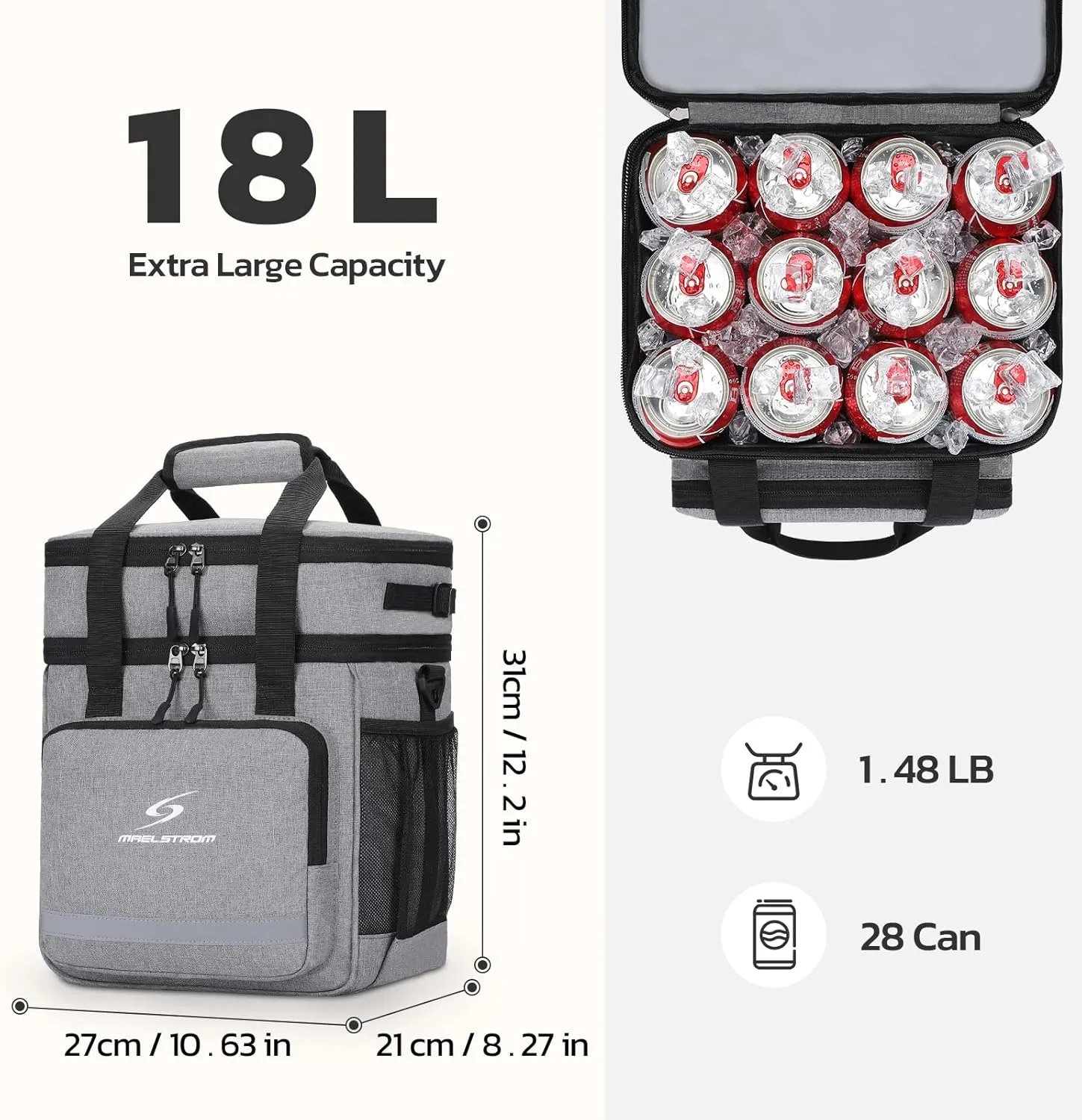 Maelstrom Lunch Box for Men,Insulated Lunch Bag Women/Men,Leakproof Lunch Cooler Bag, Lunch Tote Bag