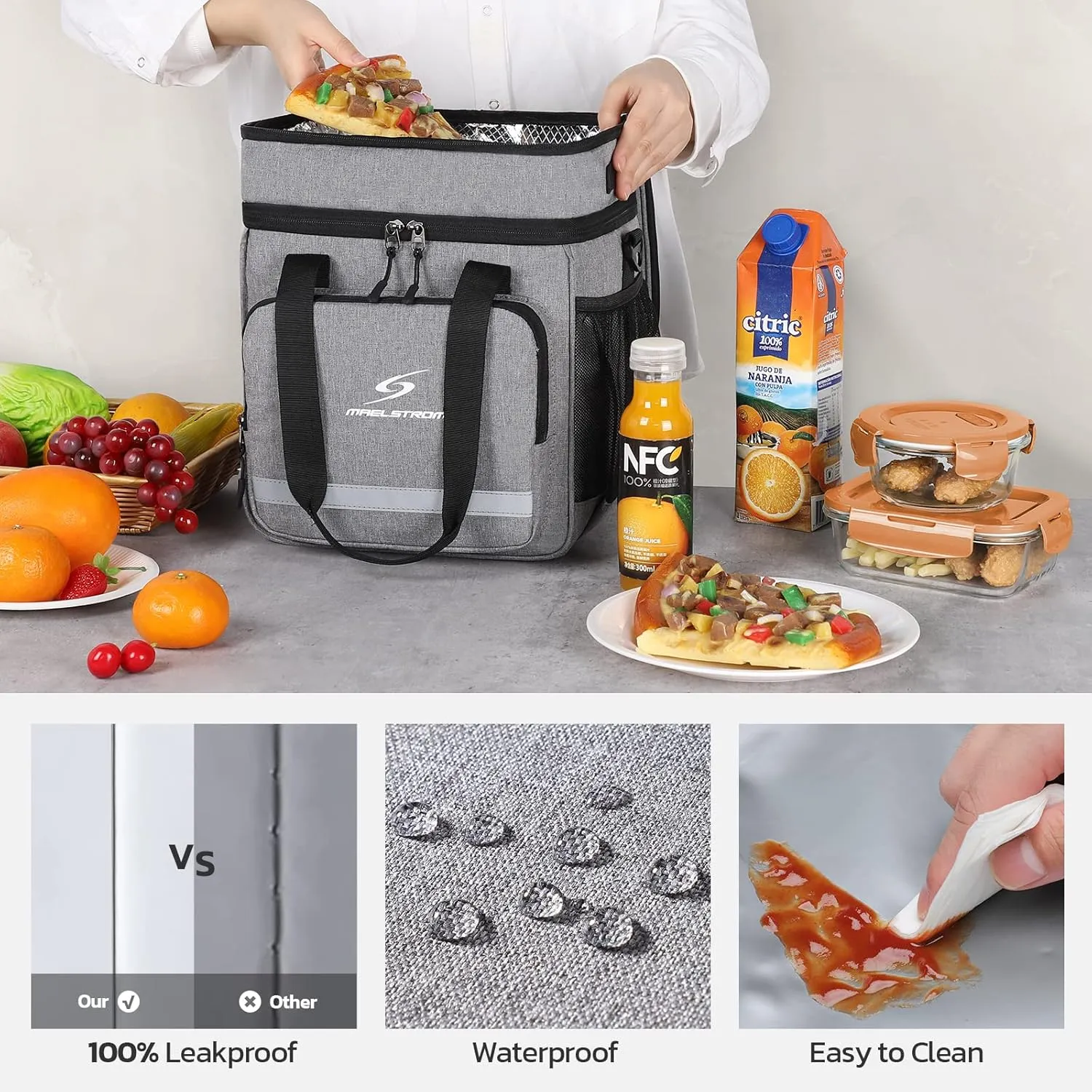 Maelstrom Lunch Box for Men,Insulated Lunch Bag Women/Men,Leakproof Lunch Cooler Bag, Lunch Tote Bag
