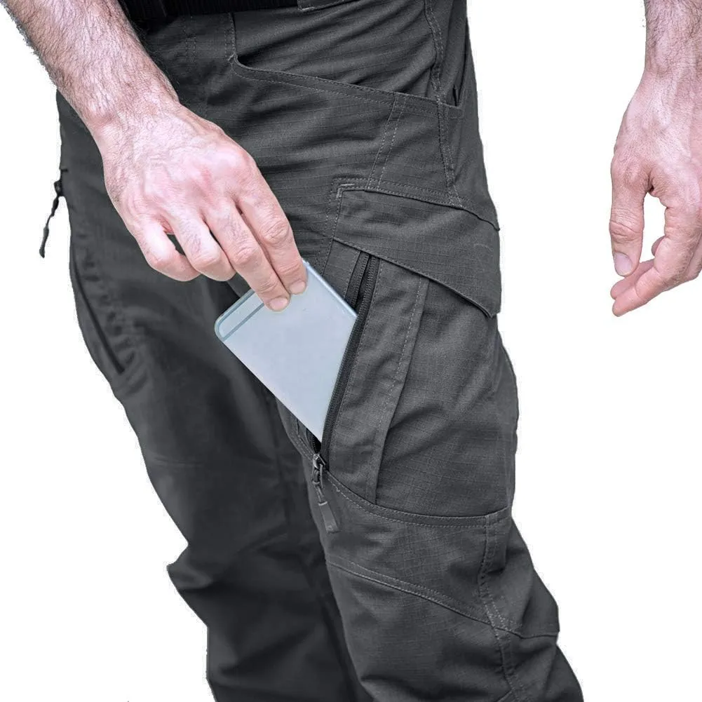 MAGCOMSEN Men's Tactical Pants with 9 Pockets Rip-Stop Lightweight Work Hiking Pants
