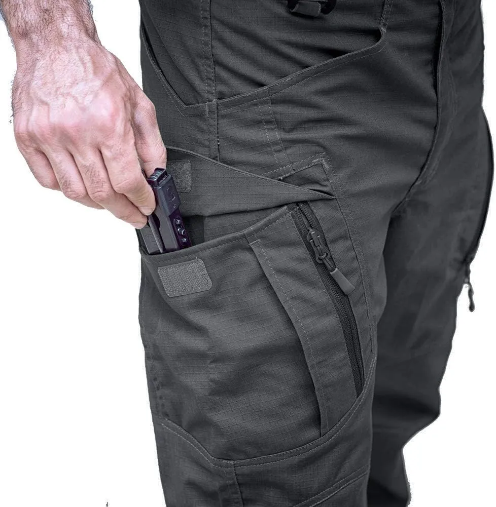MAGCOMSEN Men's Tactical Pants with 9 Pockets Rip-Stop Lightweight Work Hiking Pants