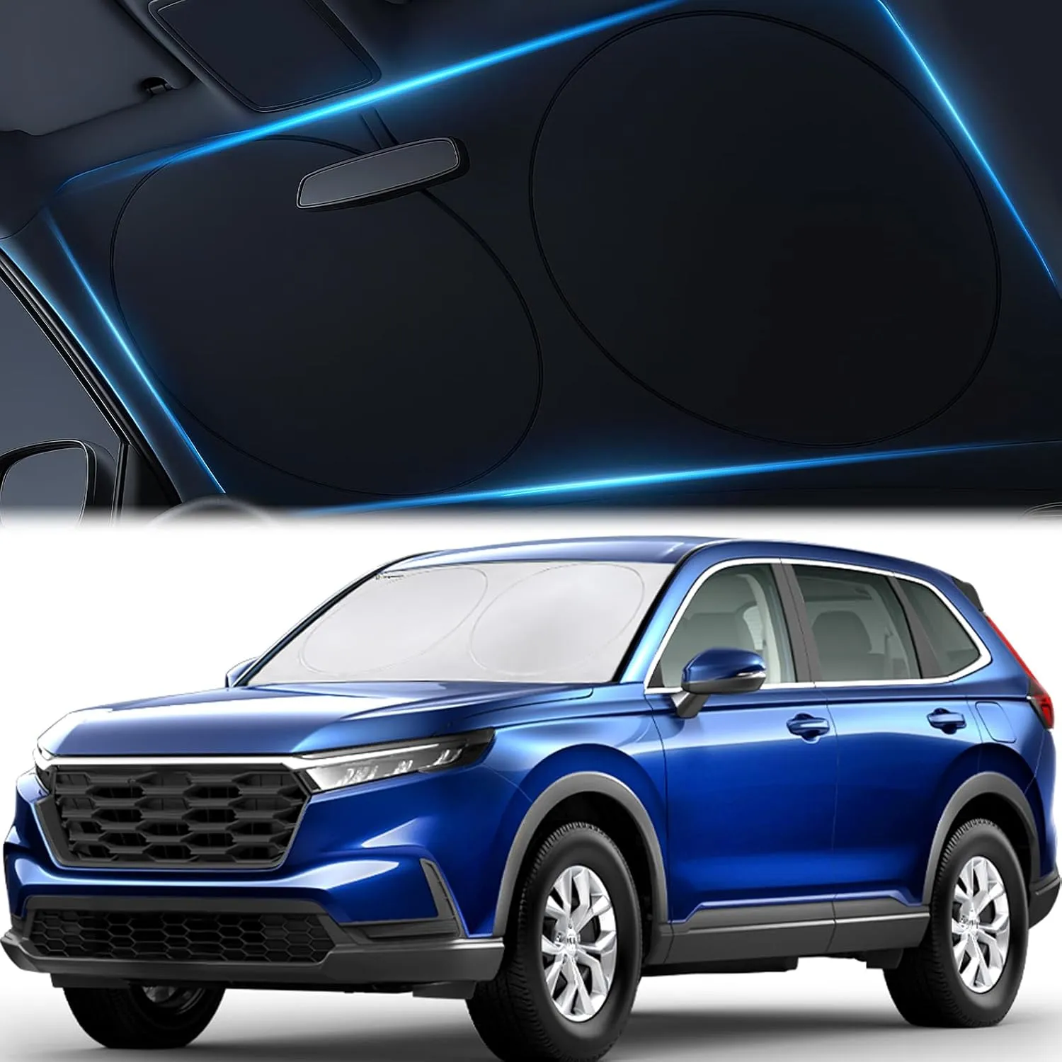 Magnelex Car Windshield Sunshade | Innovative No-Light-Pass Technology for Maximum Protection | Foldable Sun Shade Keeps Your Vehicle Cool | Fit for Cars, Trucks, and SUVs | Large (63 x 33.8 in)