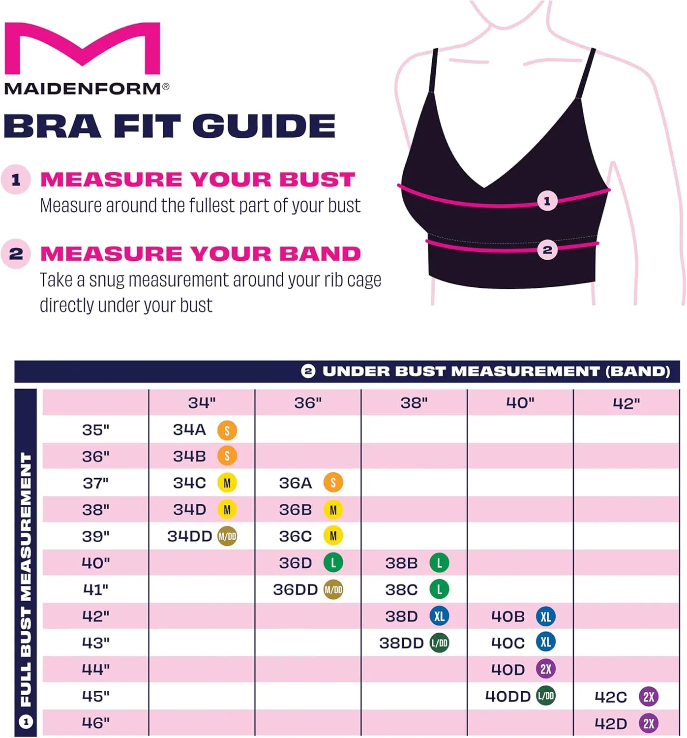 Maidenform Women's M Seamless Lift Bralette, Wireless Long-line Convertible Tank-style Bralette