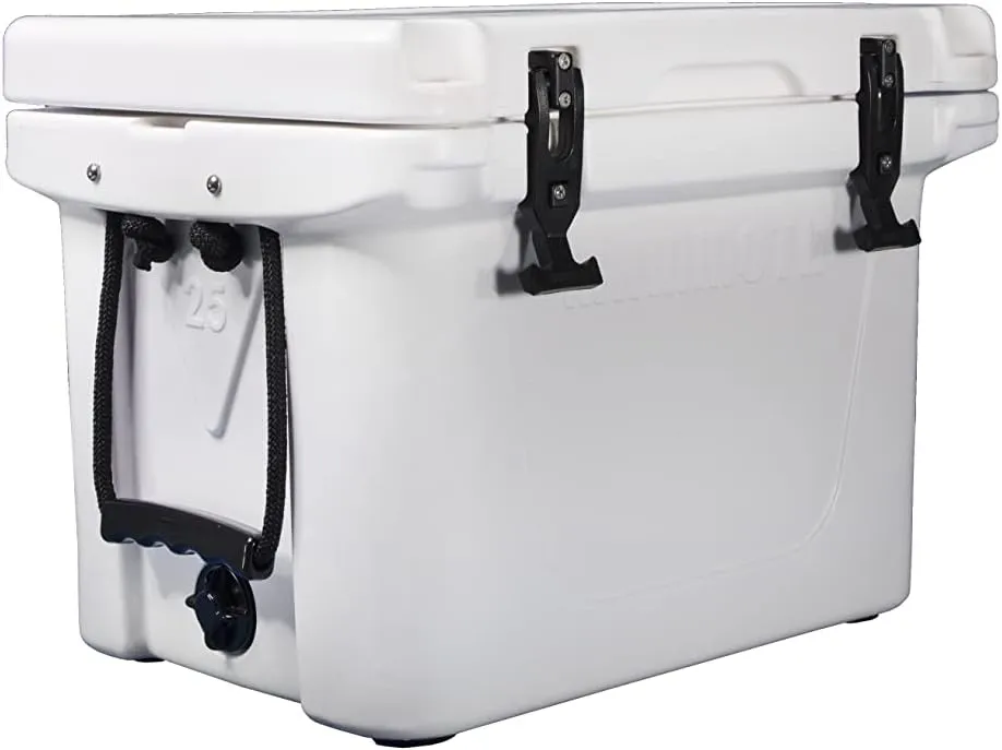 Mammoth Ranger 25 Cooler, Insulated Hard Ice Chest with 25 Quart Capacity, Holds 30 Cans, Great for Boat, Camping, White