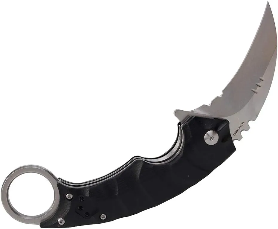 MASALONG kni204 Outdoor Survival Claw Tactical folding knife D2 Steel EDC knives (silver stone wash)