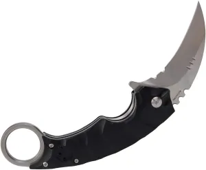 MASALONG kni204 Outdoor Survival Claw Tactical folding knife D2 Steel EDC knives (silver stone wash)