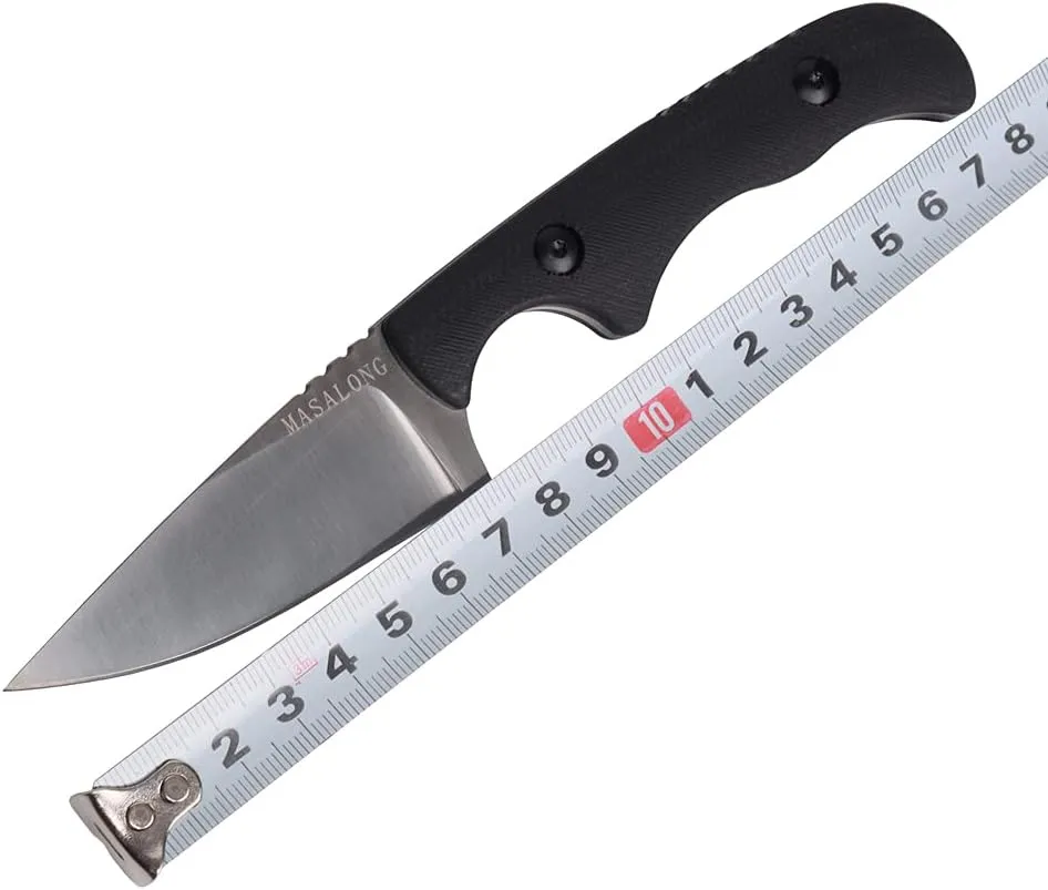 MASALONG kni232 EDC 9Cr14MOV Hard Stainless Steel knife Camping Fixed-Blade Knives (Small spike A)