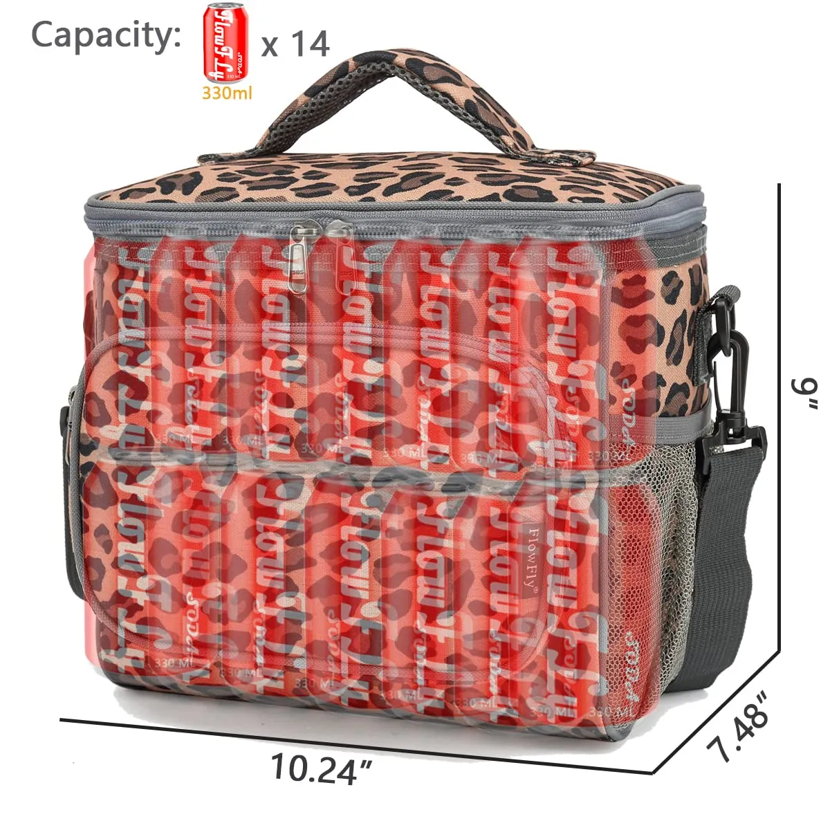 Medium Cooler Bag with Leopard Print