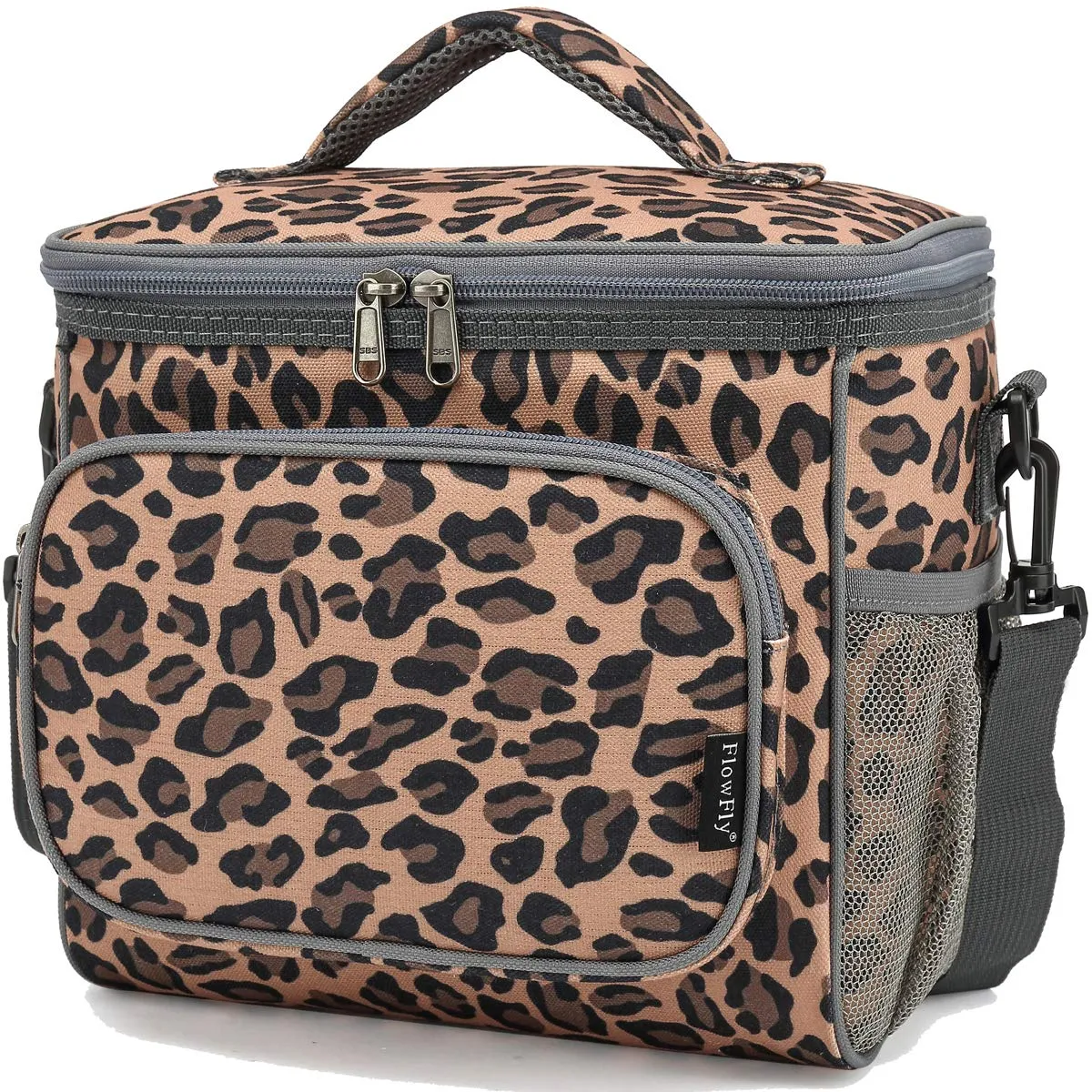 Medium Cooler Bag with Leopard Print