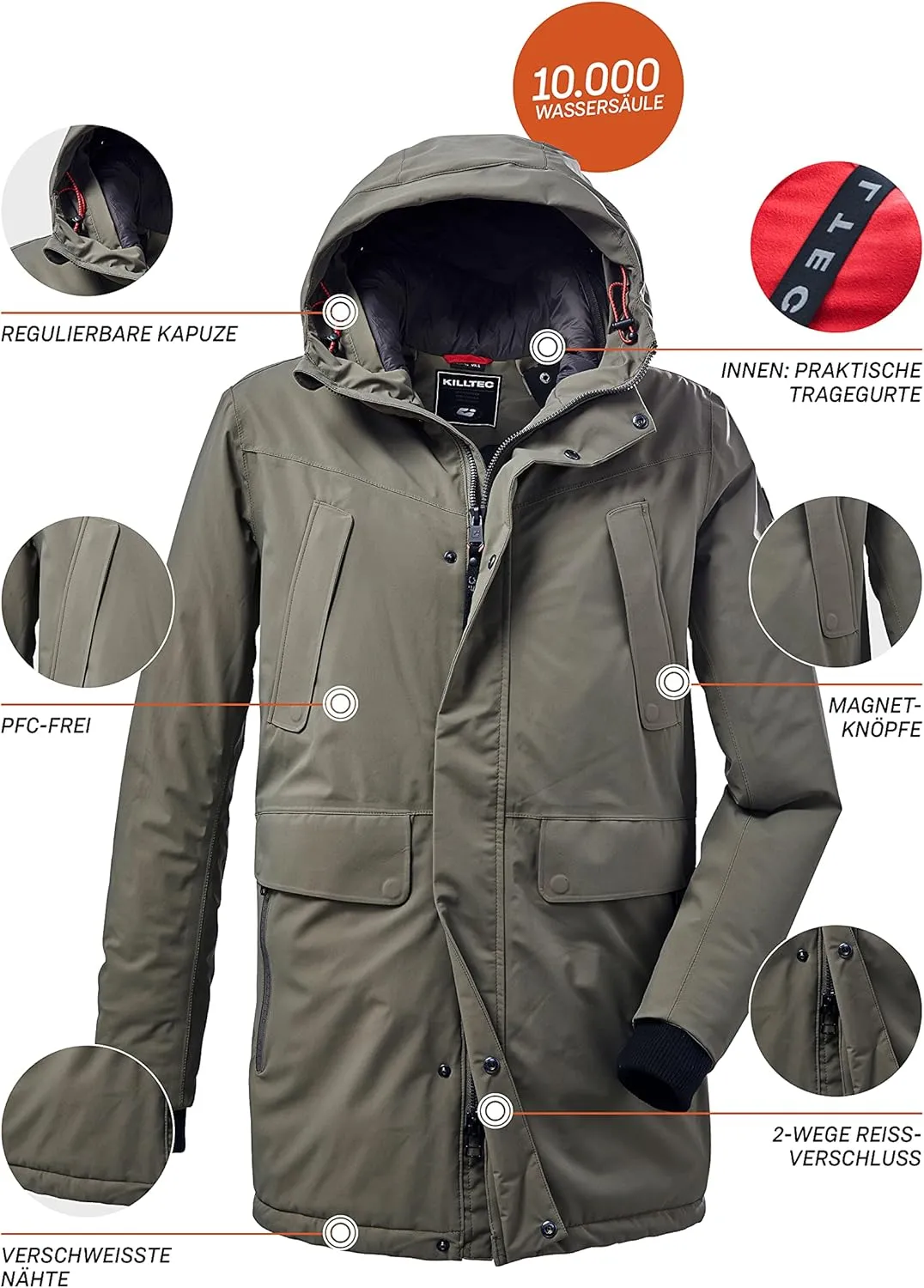 Men Long A-line Coat