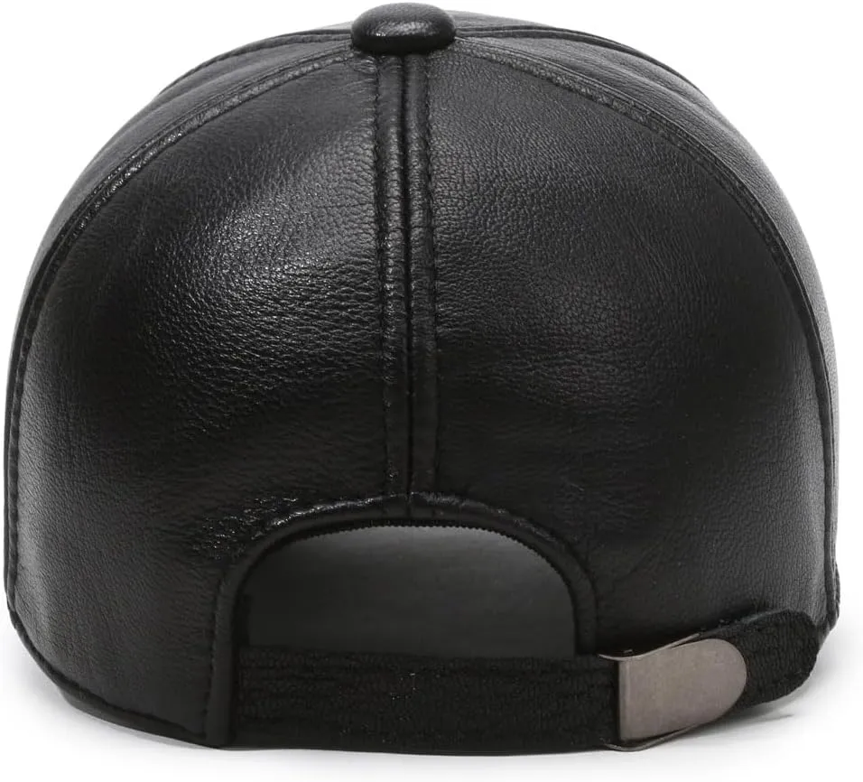 Men Women Lambskin Leather Baseball Cap for Outdoor Travel