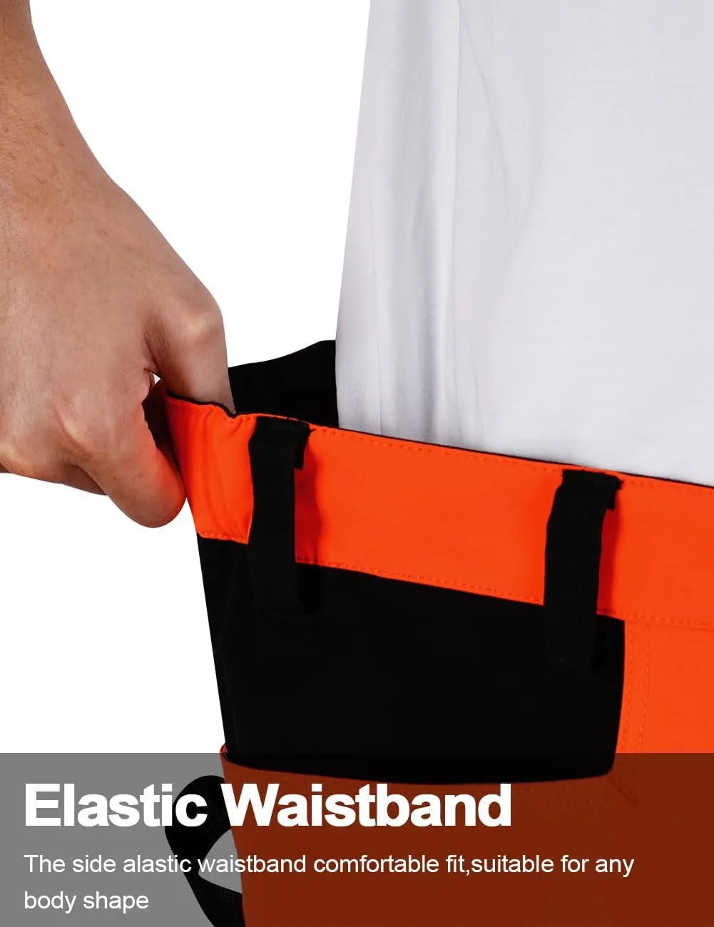 Mens High Visibility Work Pants Reflective Safety Pants Waterproof Rain Pants Stretchy Ripstop Cargo Pants Outdoor