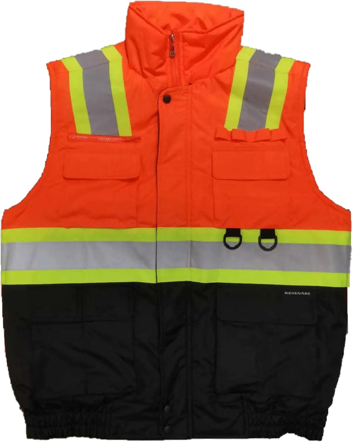 Men’s High Viz Class 3 Medium Weight Padded Multi-Pocket Poplin Vest