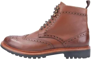 Mens Rissington Commando Goodyear Welt Lace Up Boot Brown Size UK 10 EU 44