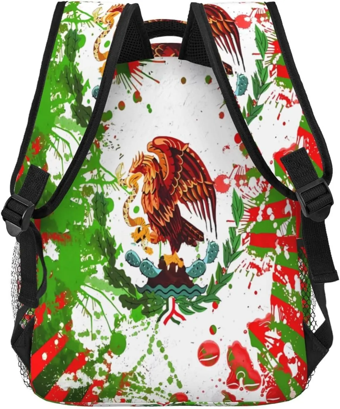 Mexican Flag Viva México Art Backpack Casual Laptop Backpack Double Shoulder Bag Lightweight Backpack For Women Men Travel