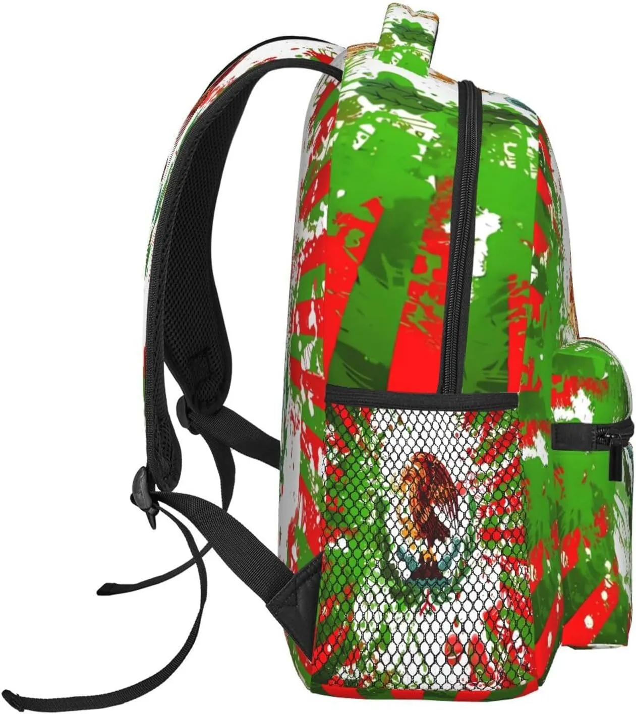 Mexican Flag Viva México Art Backpack Casual Laptop Backpack Double Shoulder Bag Lightweight Backpack For Women Men Travel