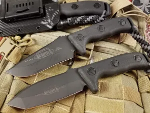 Microtech Currahee Drop Point Knife Fixed Blade Black 102-1