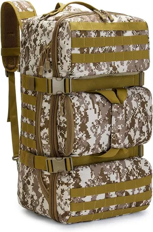 Military Tactical Backpack, 60L Extra Large Waterproof Outdoor Hiking Backpack, Men's Camping Backpack, Hiking Duffel Bag For Hunting Hiking Fishing Climbing Travel Deserts (Color : A)