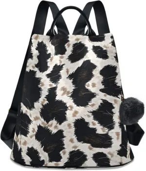 MNSRUU Women Backpack Purse Animal Skin Leopard Backpack for Women Anti-theft Shoulder Bag Carry On Backpack Lightweight Rucksack Fashion Travel Ladies Bags