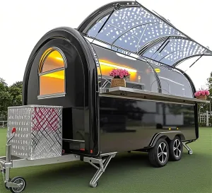 Mobile Concession Trailer with Kitchen Equipment – Portable Food & Drink Trailer with Custom Bar Window and Cooking Stations