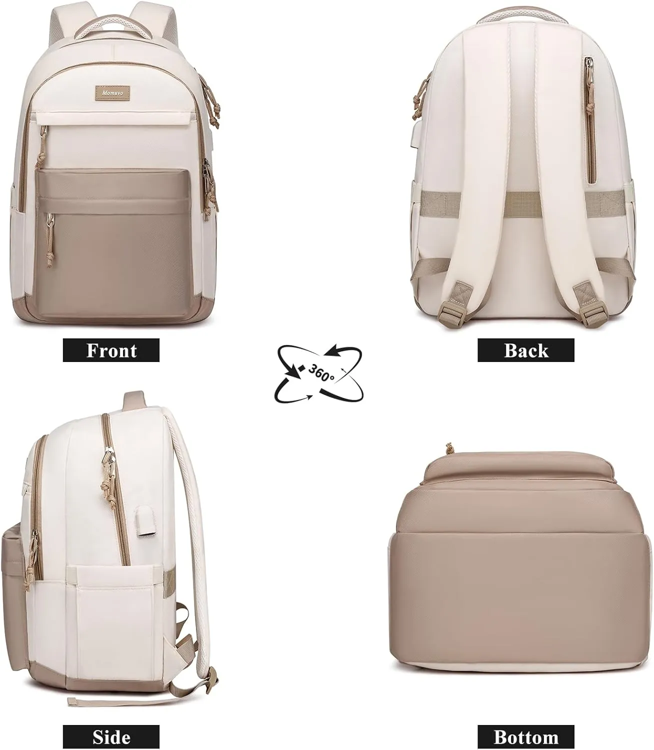 MOMUVO School Backpack Women and Teen Girls,17.3 Inch Cute Bookbag Lightweight Large Laptop Backpack College SchoolBag Students