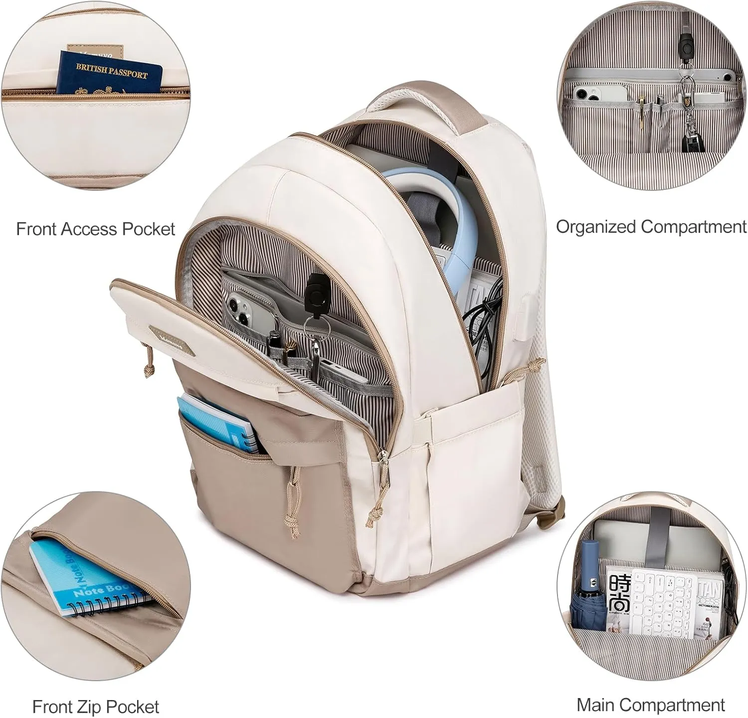 MOMUVO School Backpack Women and Teen Girls,17.3 Inch Cute Bookbag Lightweight Large Laptop Backpack College SchoolBag Students