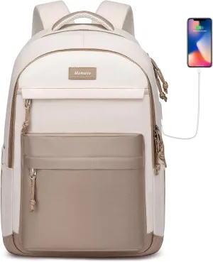 MOMUVO School Backpack Women and Teen Girls,17.3 Inch Cute Bookbag Lightweight Large Laptop Backpack College SchoolBag Students