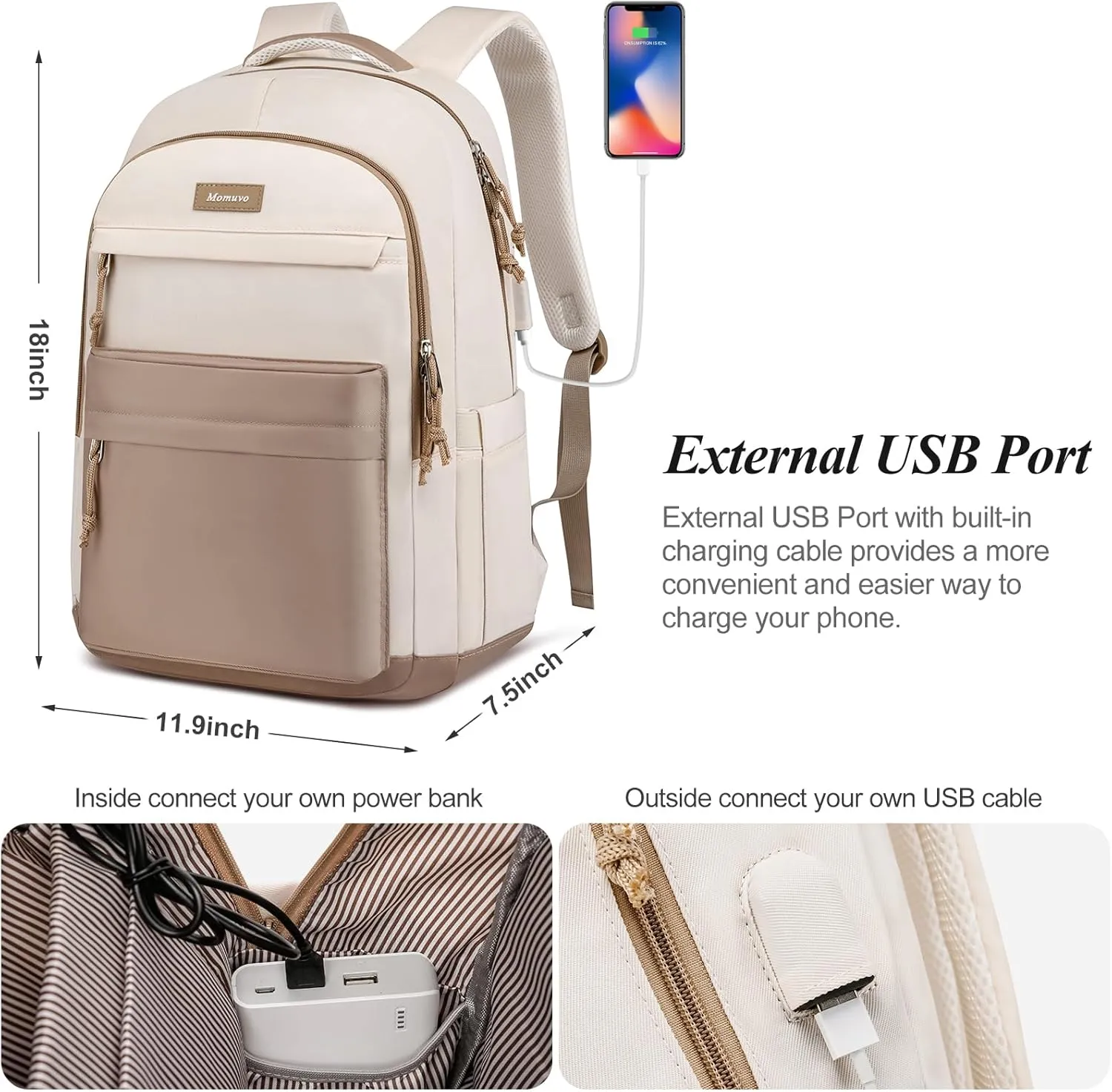 MOMUVO School Backpack Women and Teen Girls,17.3 Inch Cute Bookbag Lightweight Large Laptop Backpack College SchoolBag Students