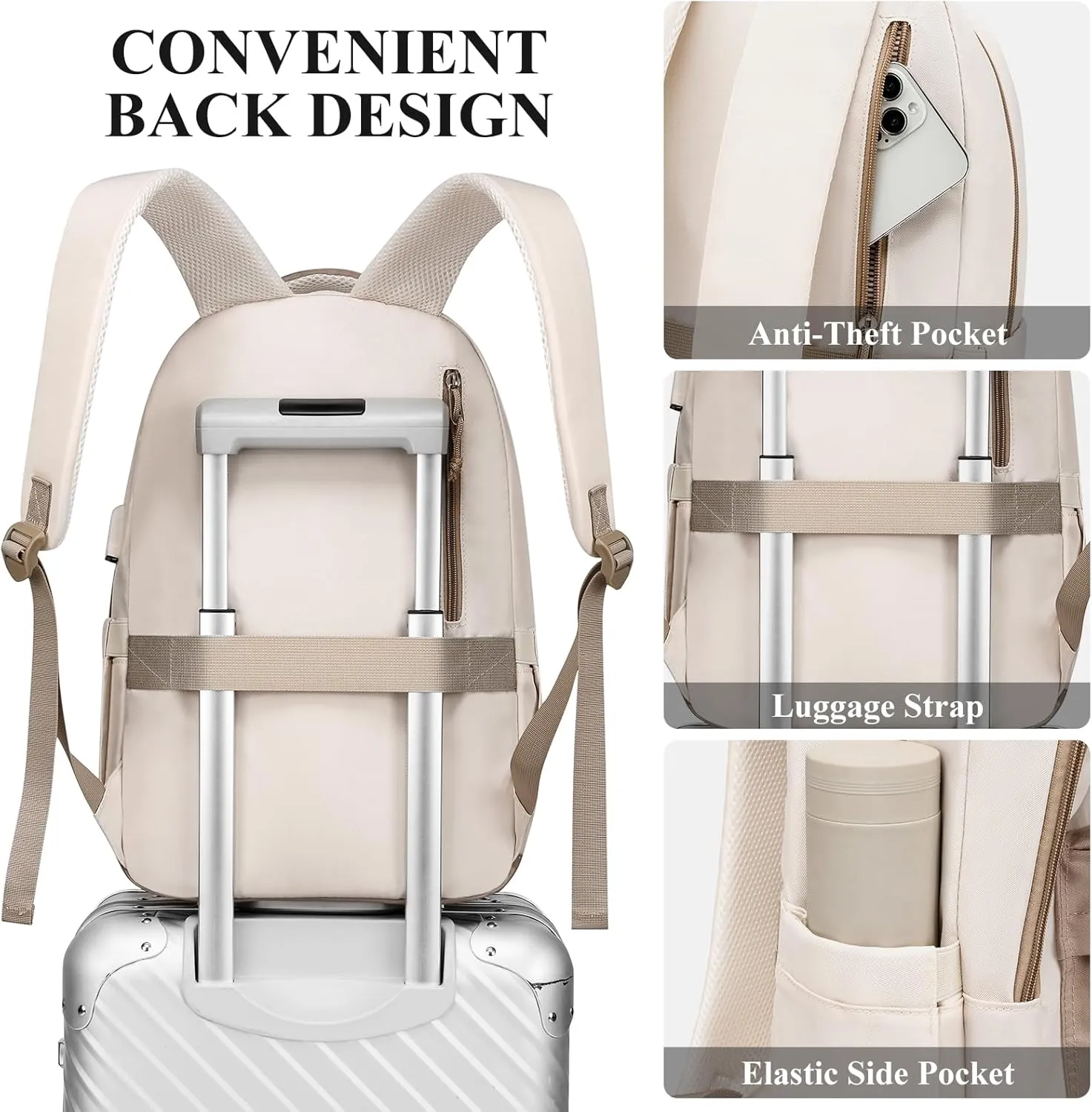 MOMUVO School Backpack Women and Teen Girls,17.3 Inch Cute Bookbag Lightweight Large Laptop Backpack College SchoolBag Students