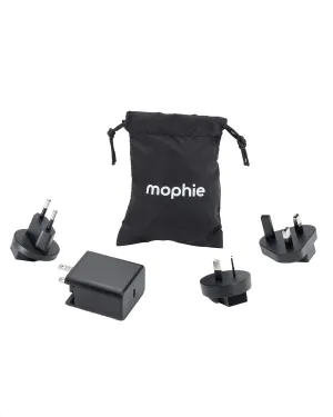 Mophie Speedport 40 Travel USB-C GaN Charger - 40W European Travel Plug Adapter for Phones, Tablets, Laptops, International Power Adapter with UK EU AU Plugs, Folding Prongs & Pouch
