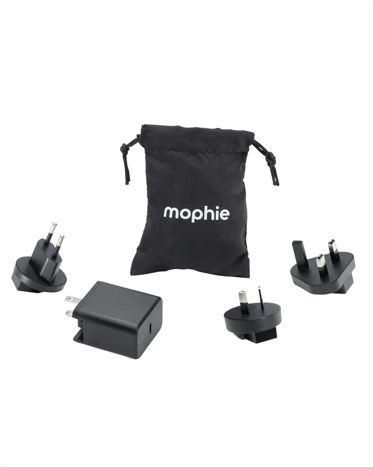 Mophie Speedport 40 Travel USB-C GaN Charger - 40W European Travel Plug Adapter for Phones, Tablets, Laptops, International Power Adapter with UK EU AU Plugs, Folding Prongs & Pouch
