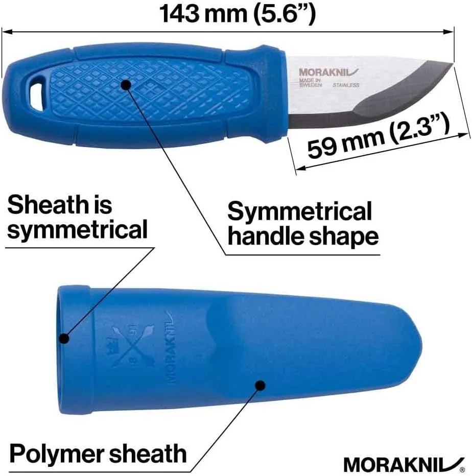 Morakniv Eldris Fixed-Blade Pocket-Sized Knife with Sandvik Stainless Steel Blade and Plastic Sheath 2.2-Inch.