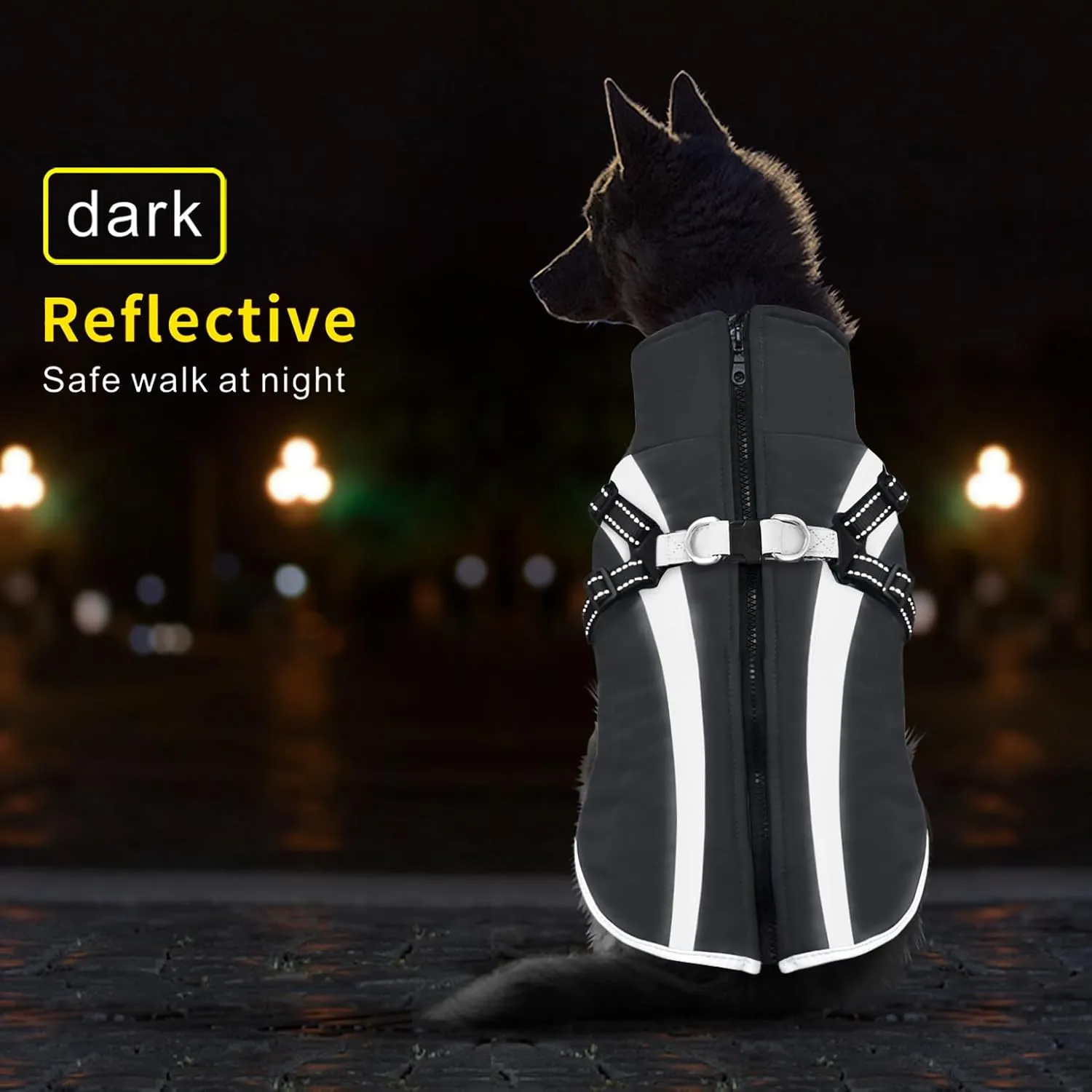 Mosucoirl Warm Dog Coats Vest, Waterproof Dogs Jacket Reflective Fleece Pet Winter Cold Weather Coat Dogs Clothes Cozy Snow Jackets Outfits for Small Medium Large Dogs Puppy