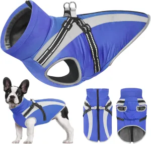 Mosucoirl Warm Dog Coats Vest, Waterproof Dogs Jacket Reflective Fleece Pet Winter Cold Weather Coat Dogs Clothes Cozy Snow Jackets Outfits for Small Medium Large Dogs Puppy
