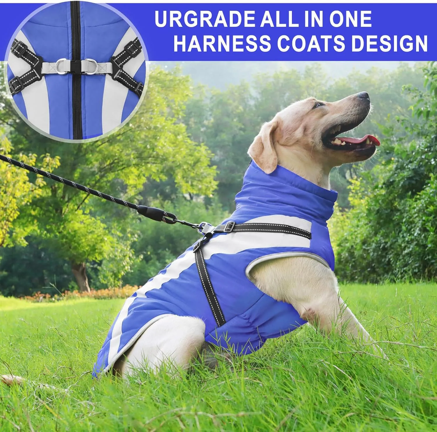 Mosucoirl Warm Dog Coats Vest, Waterproof Dogs Jacket Reflective Fleece Pet Winter Cold Weather Coat Dogs Clothes Cozy Snow Jackets Outfits for Small Medium Large Dogs Puppy