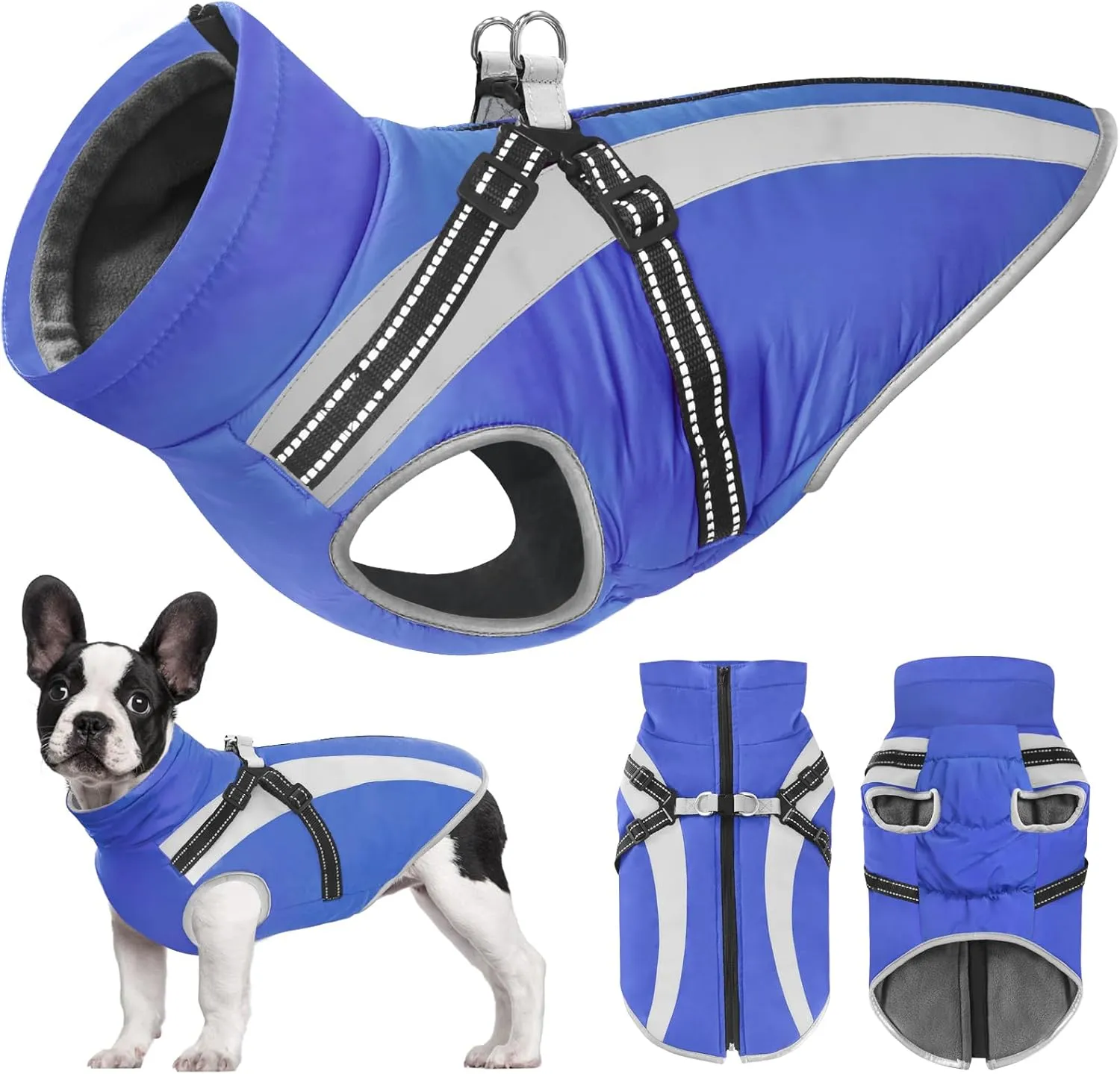 Mosucoirl Warm Dog Coats Vest, Waterproof Dogs Jacket Reflective Fleece Pet Winter Cold Weather Coat Dogs Clothes Cozy Snow Jackets Outfits for Small Medium Large Dogs Puppy