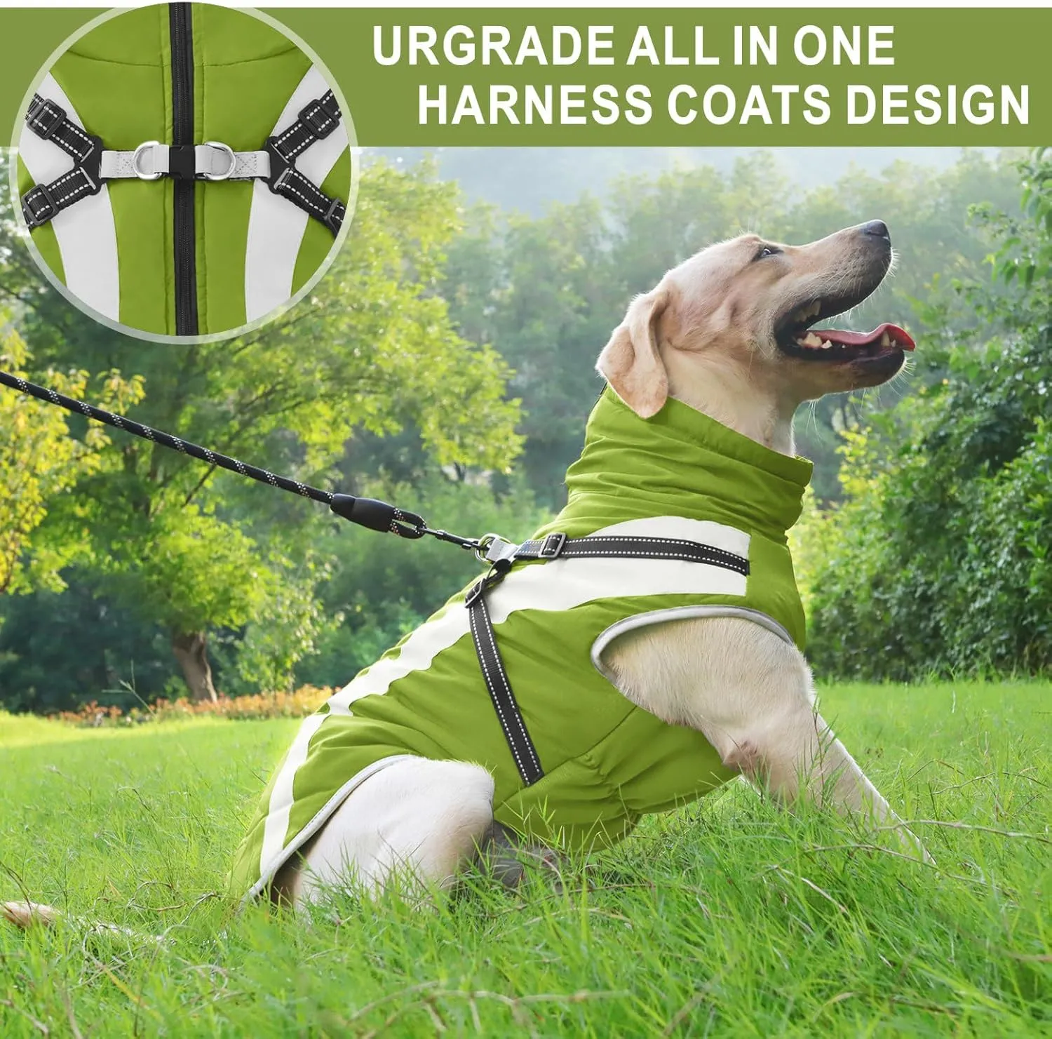 Mosucoirl Warm Dog Coats Vest, Waterproof Dogs Jacket Reflective Fleece Pet Winter Cold Weather Coat Dogs Clothes Cozy Snow Jackets Outfits for Small Medium Large Dogs Puppy