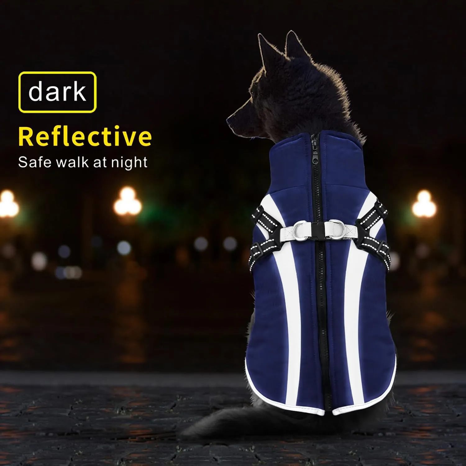 Mosucoirl Warm Dog Coats Vest, Waterproof Dogs Jacket Reflective Fleece Pet Winter Cold Weather Coat Dogs Clothes Cozy Snow Jackets Outfits for Small Medium Large Dogs Puppy