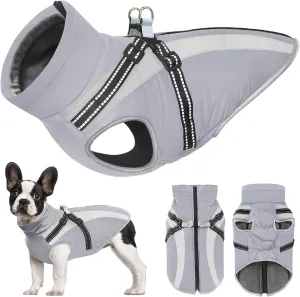 Mosucoirl Warm Dog Coats Vest, Waterproof Dogs Jacket Reflective Fleece Pet Winter Cold Weather Coat Dogs Clothes Cozy Snow Jackets Outfits for Small Medium Large Dogs Puppy