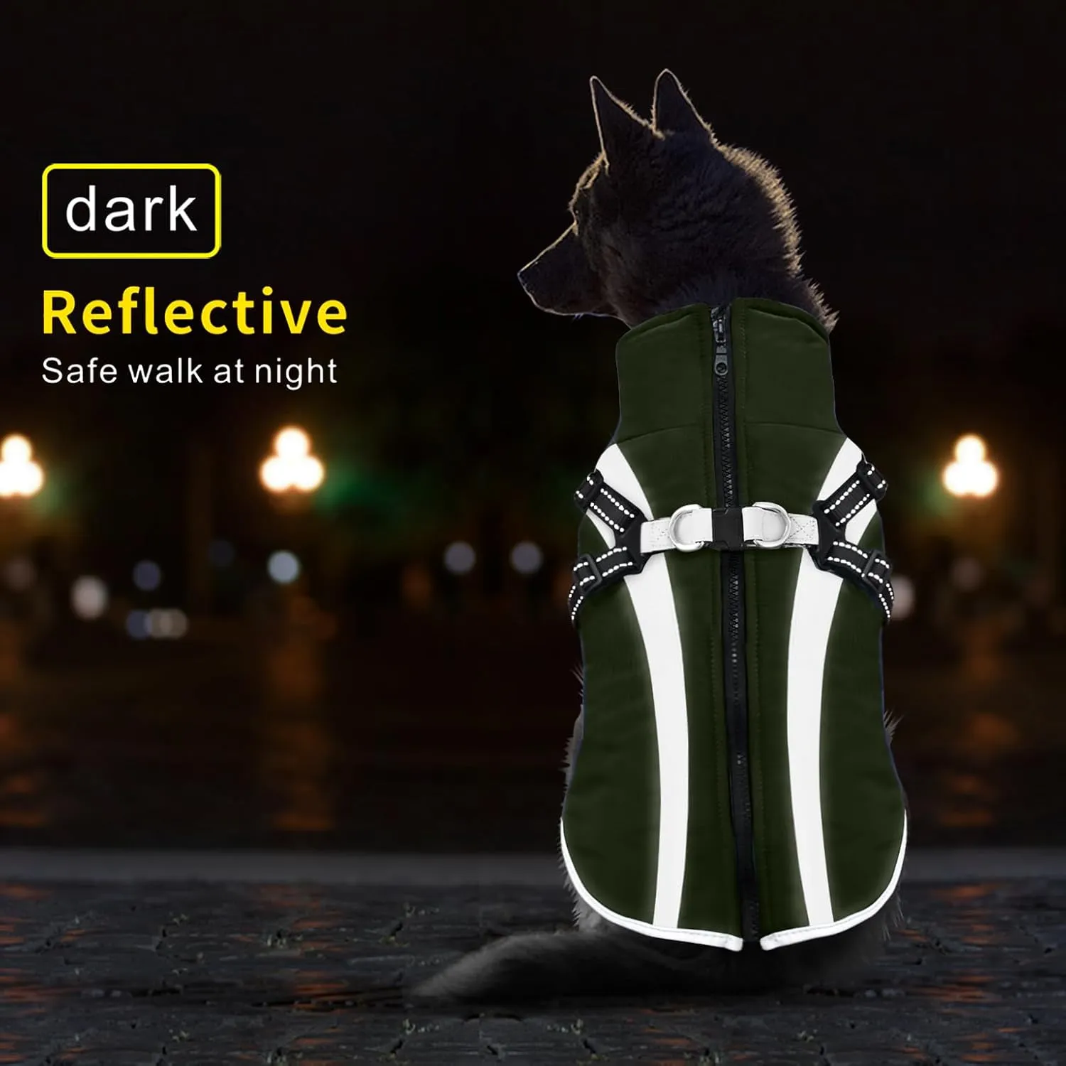 Mosucoirl Warm Dog Coats Vest, Waterproof Dogs Jacket Reflective Fleece Pet Winter Cold Weather Coat Dogs Clothes Cozy Snow Jackets Outfits for Small Medium Large Dogs Puppy