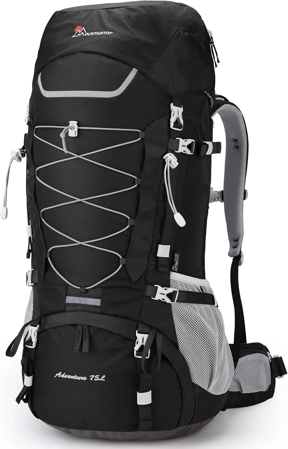 MOUNTAINTOP 75L Internal Frame Backpack with Rain Cover Backpacking Camping Hiking Backpack for Men Women