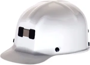 MSA 475336 Comfo-Cap Safety Hard Hat with Fas-Trac III Ratchet Suspension | Polycarbonate Shell, Non-Slotted W/Lamp Bracket and Cord Holder - Standard Size in White