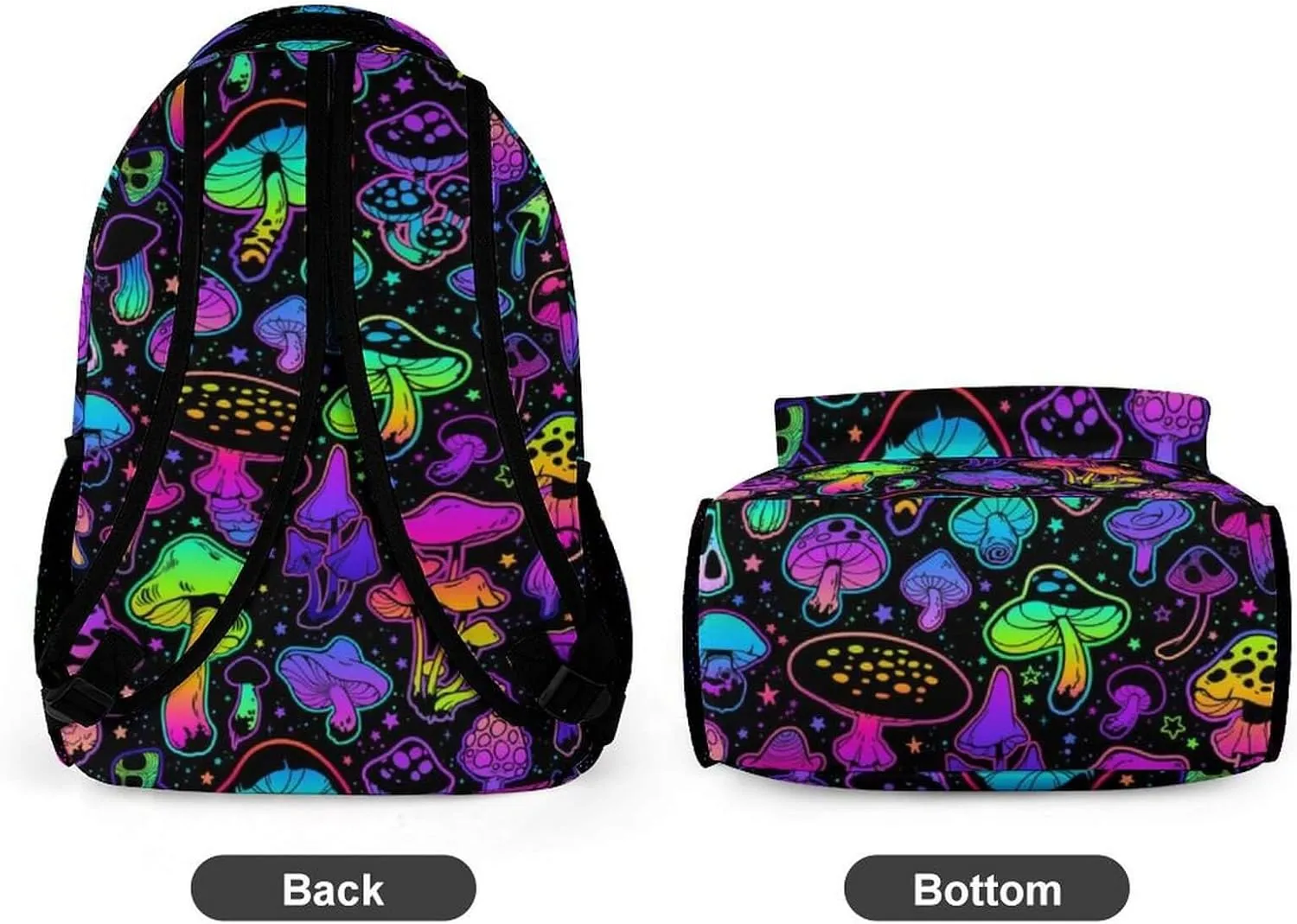 Mushroom School Backpack for Kids Girls Boys, 16 Inch Cute Mushrooms Themed Bookbag, Personality School Backpack for Students Children, Lightweight, Large Capacity