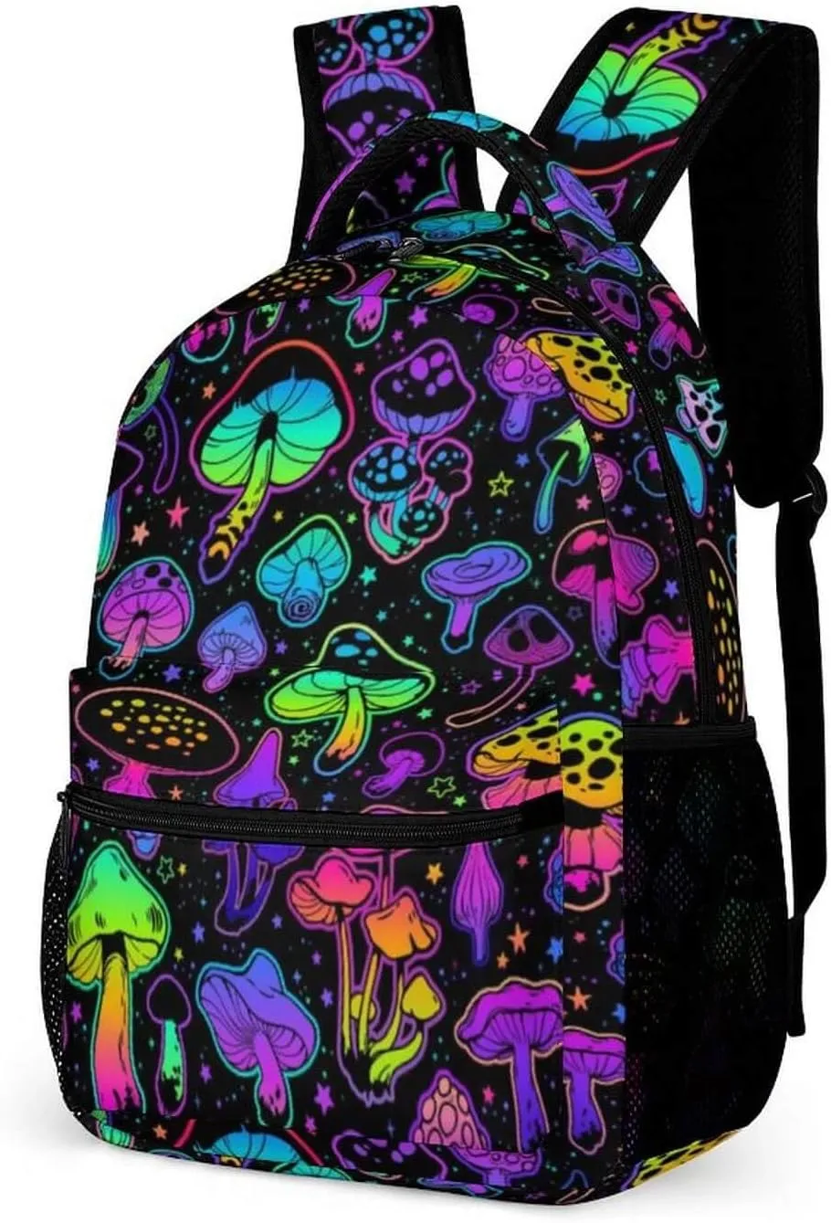 Mushroom School Backpack for Kids Girls Boys, 16 Inch Cute Mushrooms Themed Bookbag, Personality School Backpack for Students Children, Lightweight, Large Capacity