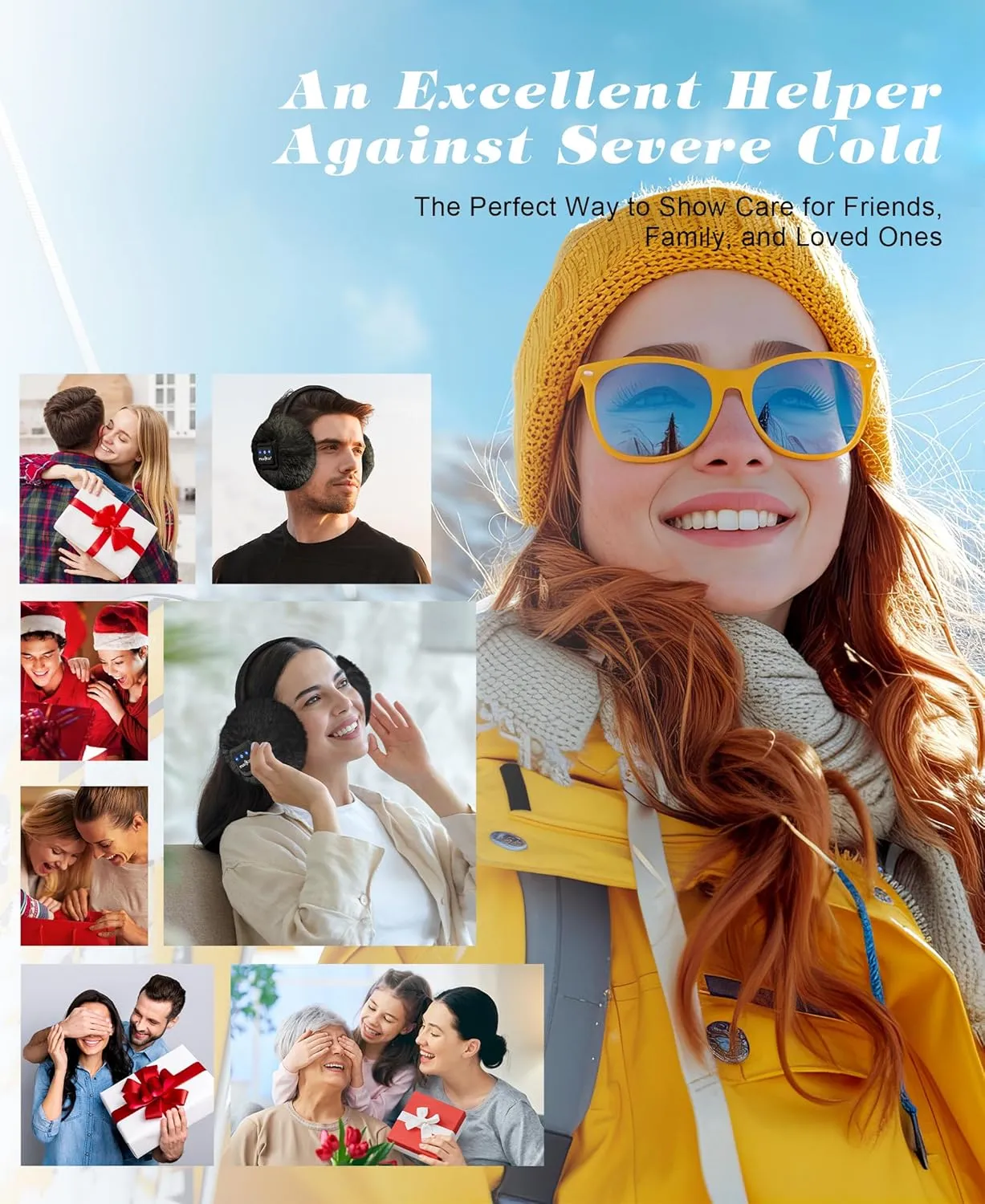 MUSICOZY Earmuffs Women's Winter Ear Warmers Muffs Soft 5.4 Bluetooth Muisc Earmuffs Covers for Jogging Skiing Skating Travelling Hiking Gifts_Black