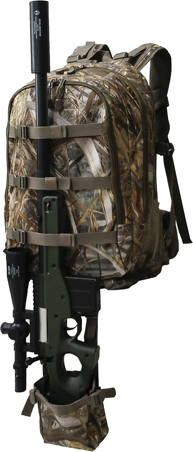 MYDAYS Hunting Backpack,Tactiacl Military Rucksack Rifle Holder Daypack with Rifle Carry System for Outdoor Hunting Camping Hiking (Camo)