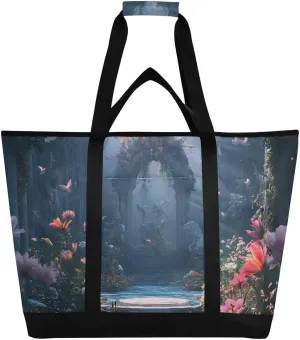 Mythical Beasts and Fantasy Birds Large Insulated Cooler Bag with PEVA Lining Insulation - Premium, Collapsible Cooler Makes a Perfect Insulated Grocery Bag, Food Delivery Bag, Travel Bag, Bea